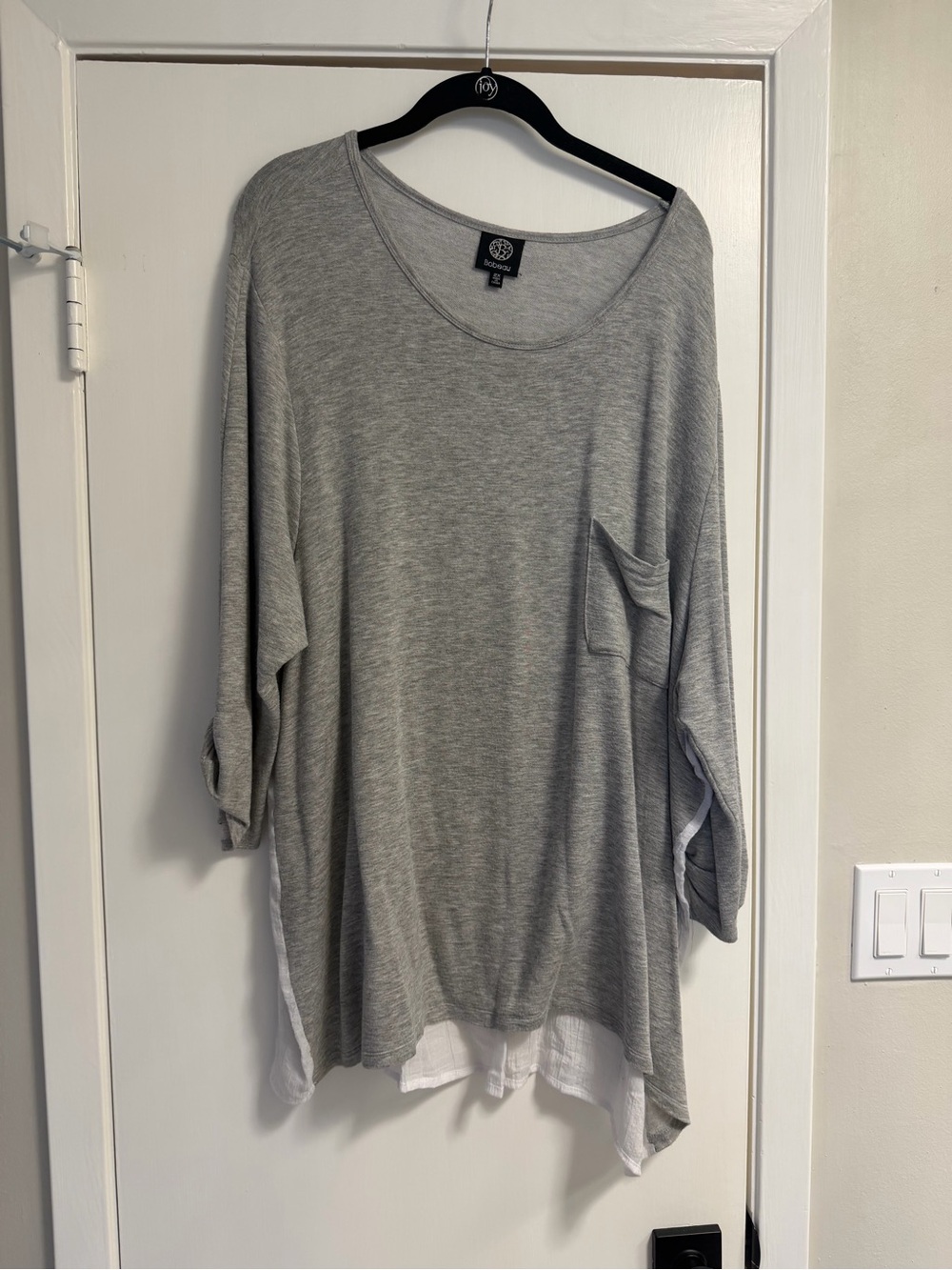 bobeau Heather Gray Scoop Neck Tunic